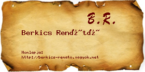 Berkics Renátó névjegykártya